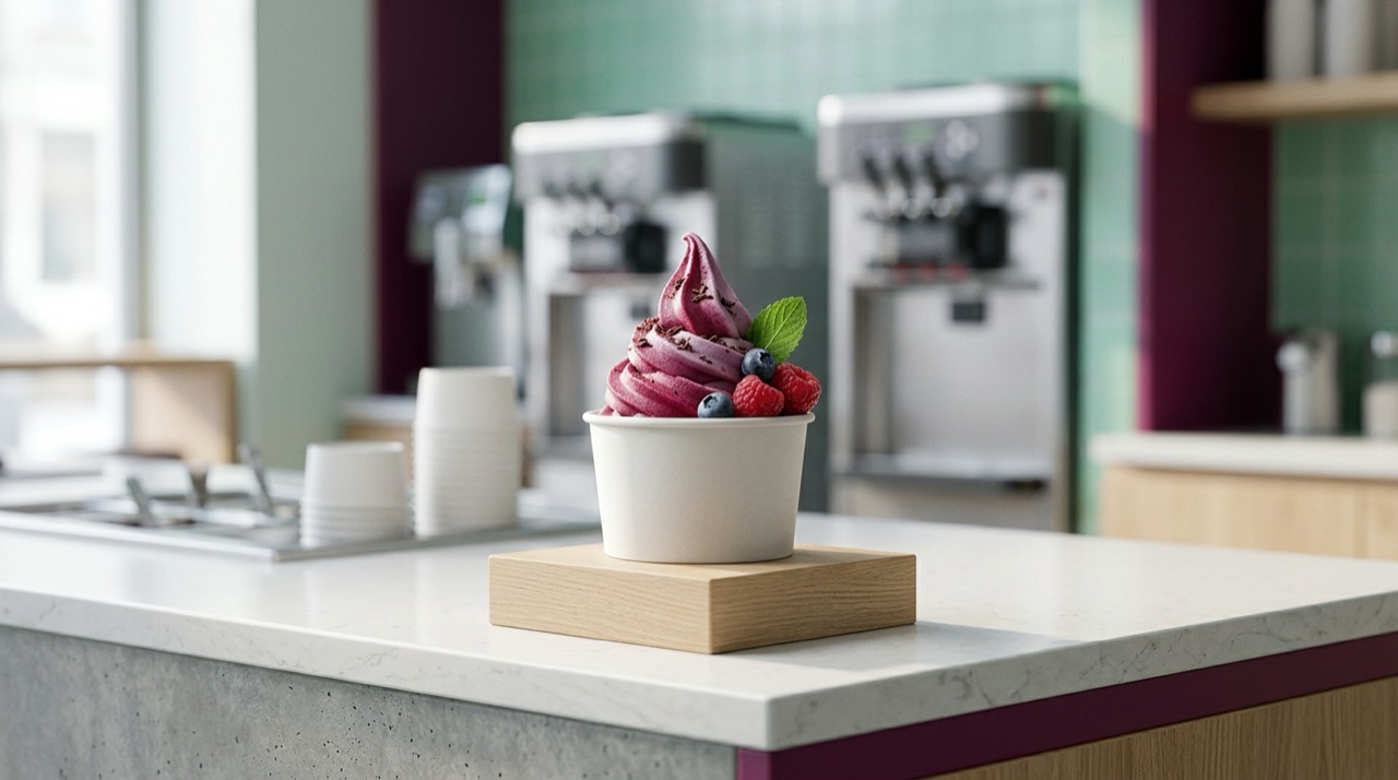 An emerging frozen-yogurt brand documented on the shop floor